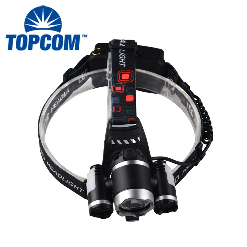 3000 Lumen Safty Helmet T6+R2 LED Headlamp 18650 Rechargeable Headlight for Bike