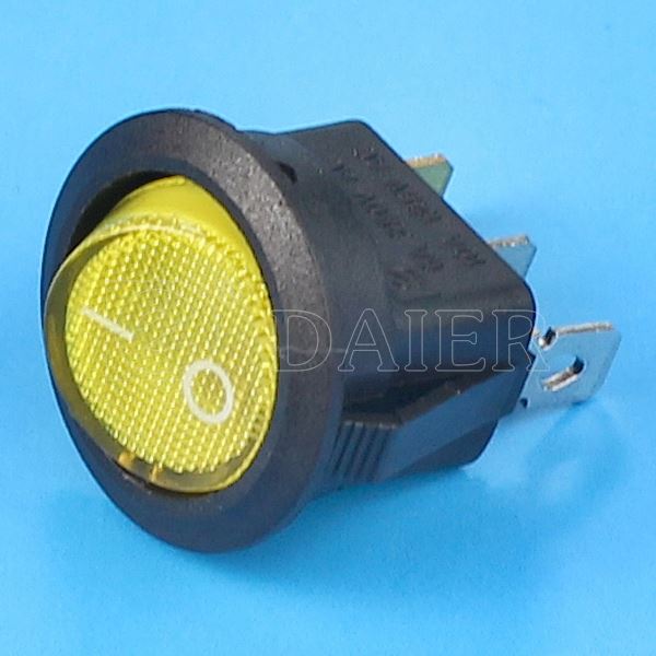 3PIN ON OFF Single Pole Single Throw 2 Position 10 Amp Rocker Switch With 110V Light