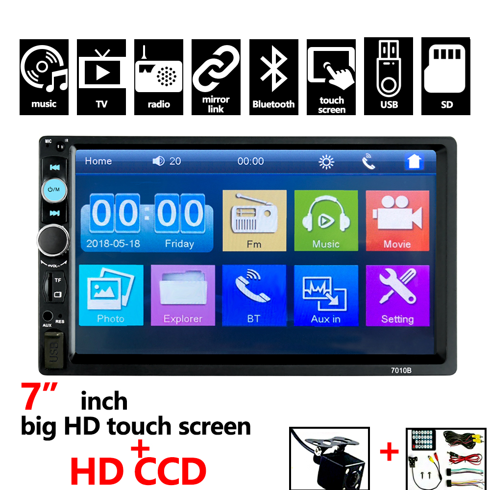 Top selling  7inch  Touch Screen 7010 car Player MP5 radio car 2 din Car video player