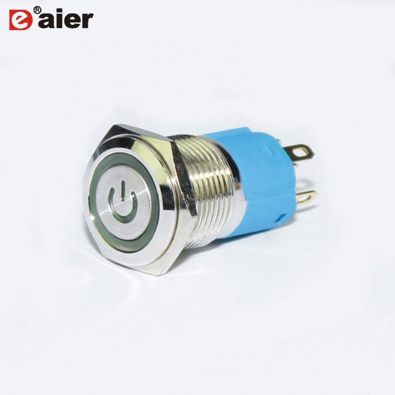 IP67 1NO 1NC Power Ring Lighted Stainless Steel 16mm Button switch
