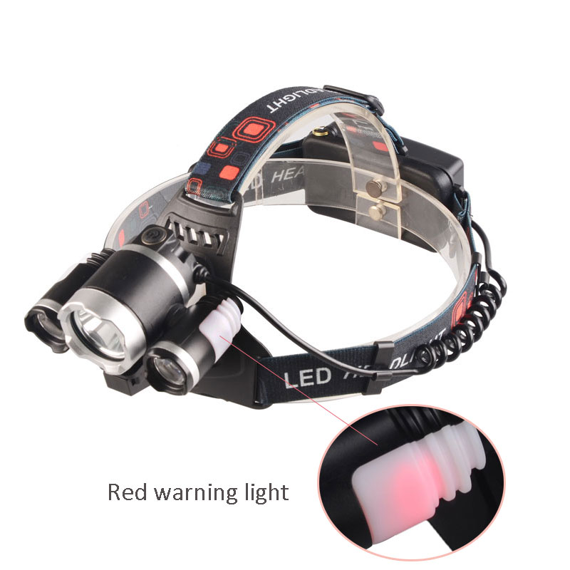 Waterproof Bike Front Headlight 6000 Lumen T6 + R2 3 LED Most Powerful Camping Headlamp