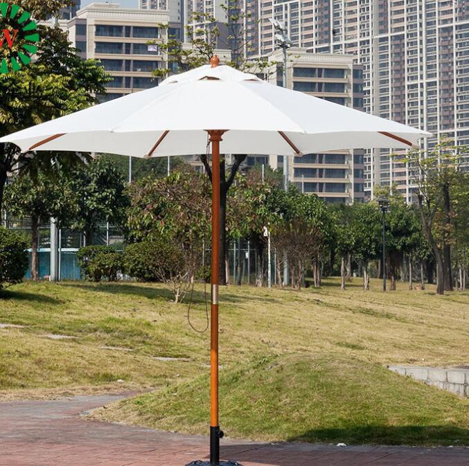 OEM Print Outdoor Wooden Handle Garden Umbrella Wood