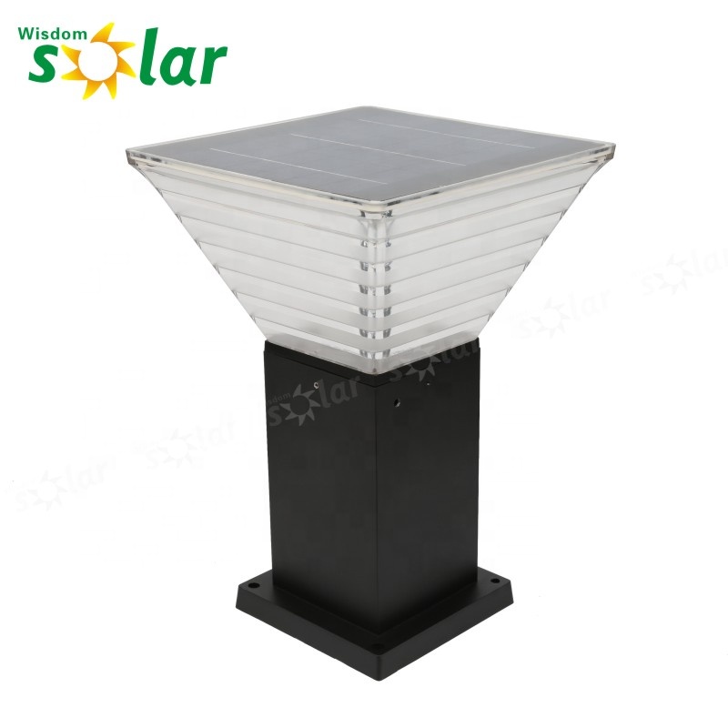 Chapiter square outdoor mini stainless steel solar main gate pillar light(JR-B008 solar post pillar light)