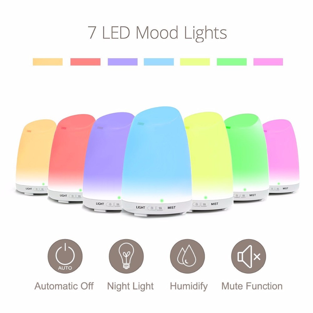 Aroma Essential Oil Diffusor Ultrasonic Aroma Humidifier Colorful Light Diffuser For Home Office