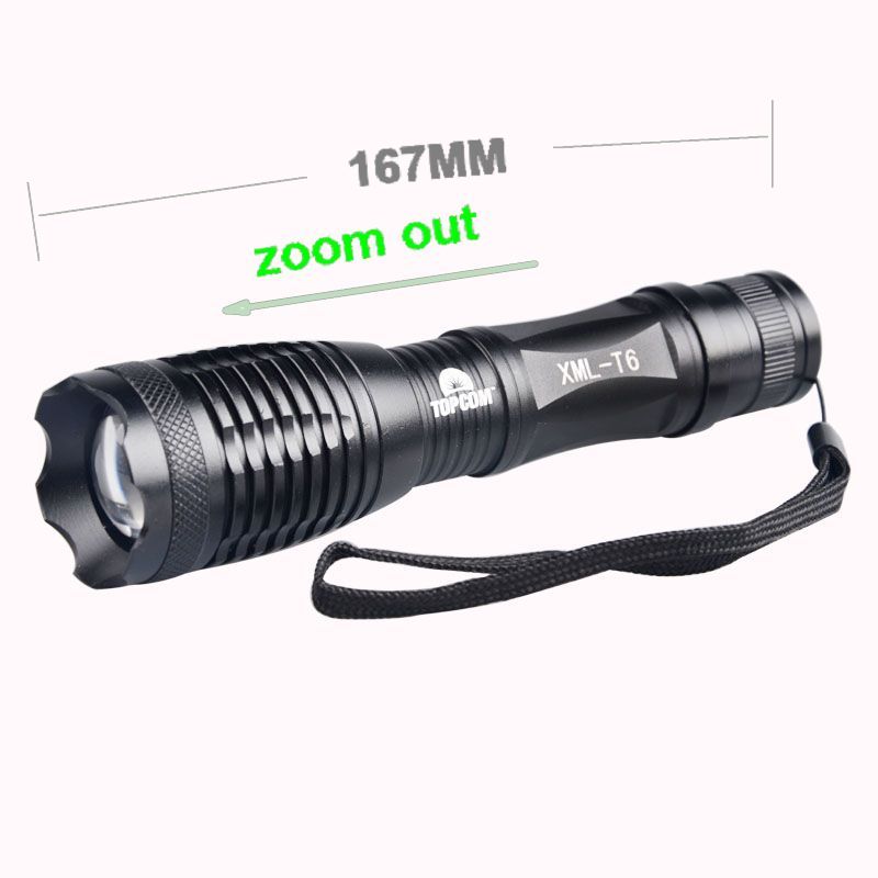 Portable Emergency Waterproof LED Light 3000 Lumens T6 XML Aluminum Zoom 10W LED Police Tactical Flashlight