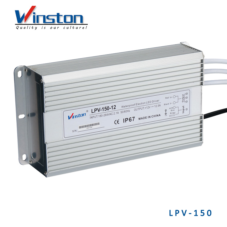 LPV-150 IP67 Waterproof LED Single Output 12V 24V 150W Power Supply Unit