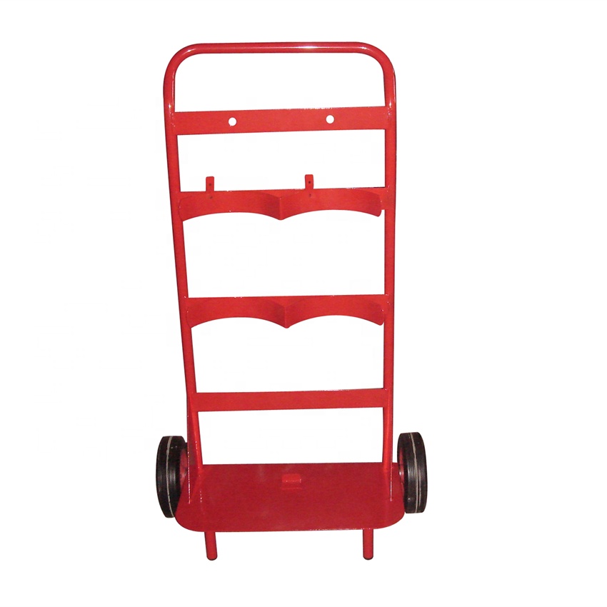 Steel trolley Hold two fire extinguisher and  rotary handle bell