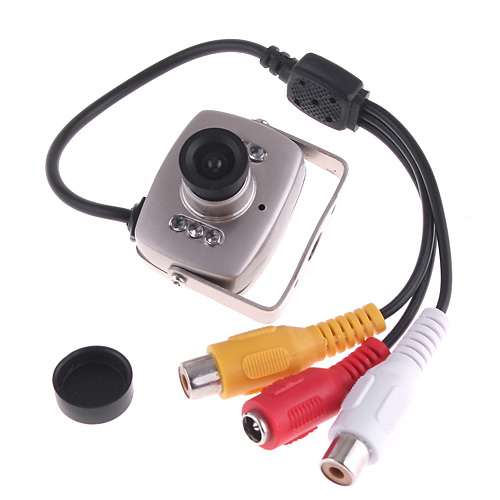 Mini 1/4 Wired 380lines Color Wired CMOS Camera 5.6mm Lens Video Audio CCTV Camera Monitor Webcam PAL