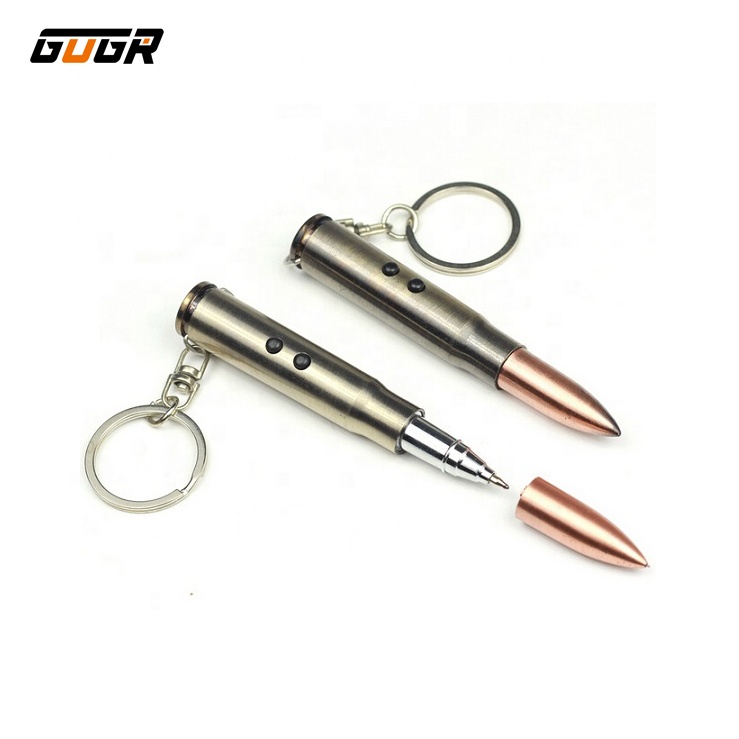 4 in 1 Bullet Keychain with Writing Pen Red Laser and LED Promotion Gift Light