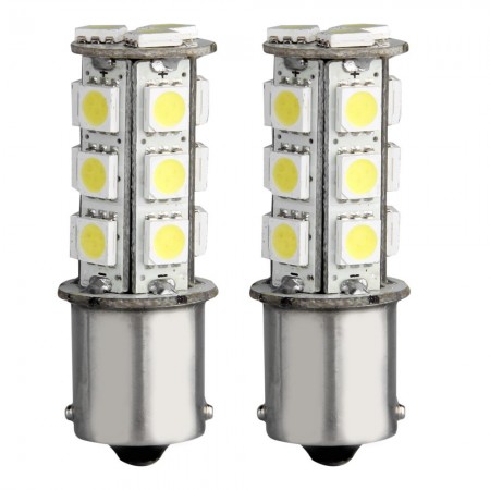 2 1156 BA15S White 18 5050 SMD LED Tail Stop Parking Light Bulb 12V