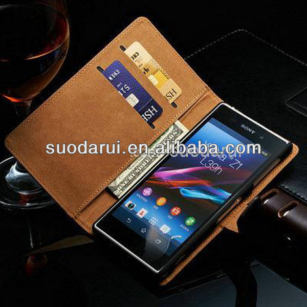 For Sony Xperia Z1 Honami Smartphone Case C6906 C6903 C6902 C6943 L39h Wallet Stand High Quality Leather Case