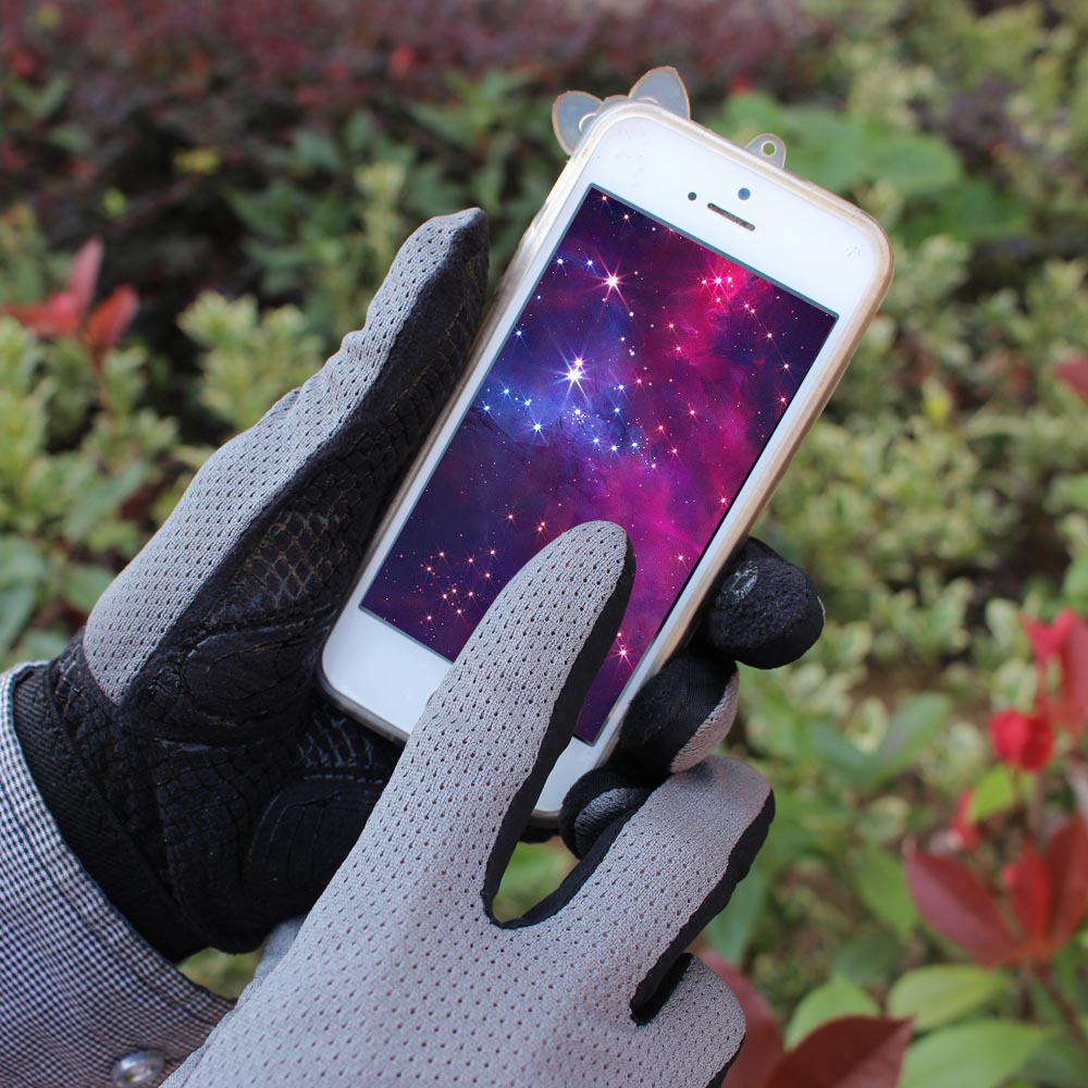 Men's Breathable Full Finger Cycling Gloves Touch Screen Gloves Anti-slip Spandex Winter Bike Riding Gloves