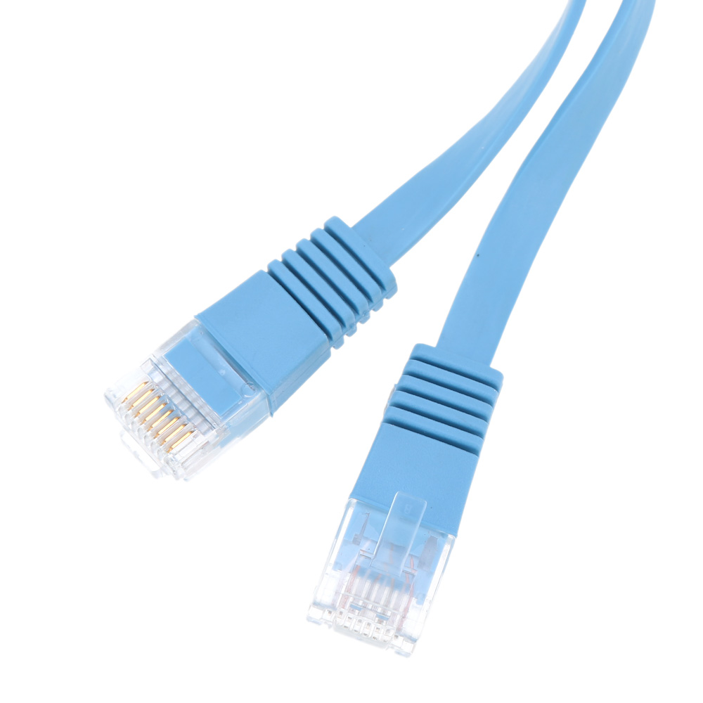 Cat6 Ethernet Flat Cable High Quality RJ45 Computer LAN Internet High Speed Blue Network Cord 3.0m/9.84ft