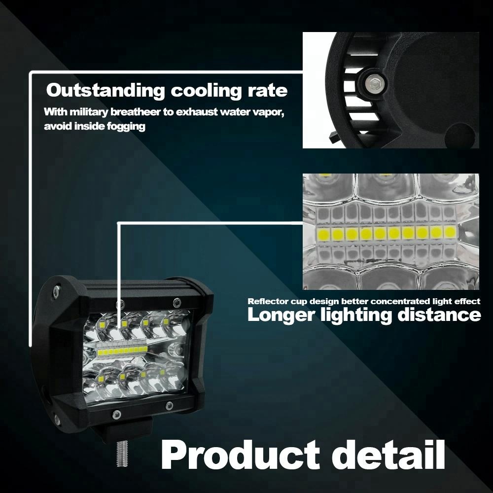 4 7 15 Inch 60W 120W 300W LED Work Light LED Bar Combo Fog Light for Motorcycle Off Road 4WD 4x4 Truck SUV ATV Tractor Boat