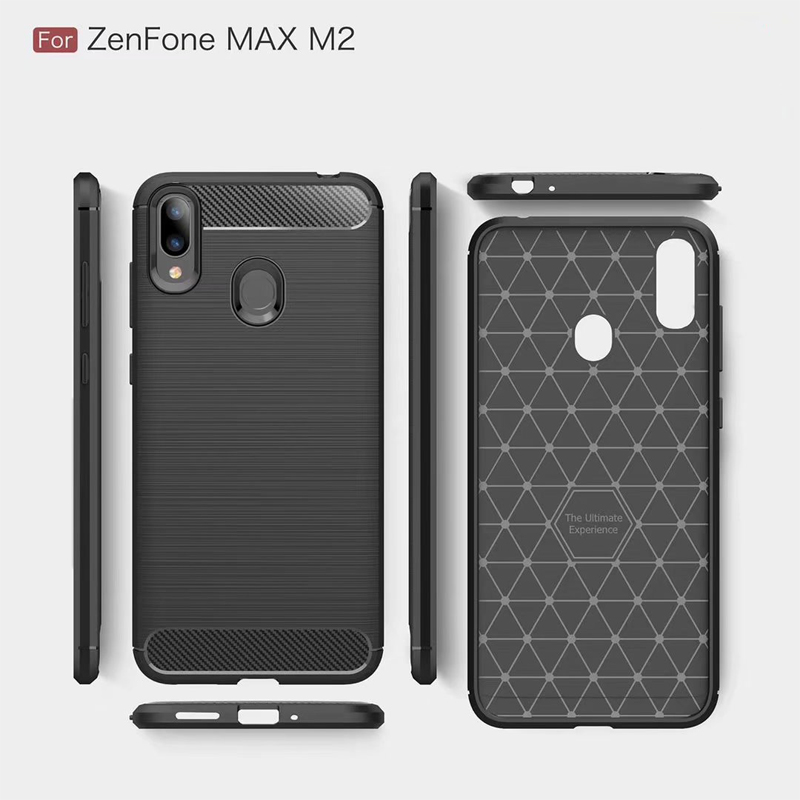 Carbon Fiber Tpu case For ASUS Zenfone Max M2 Soft CF Cover