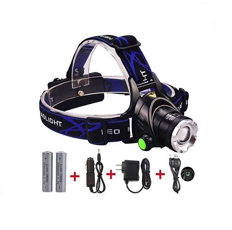 Wholesale Price Ultra Bright Head Torch Light XML T6 Bulb 3 Modes Zoomable Rechargeable Headlamp