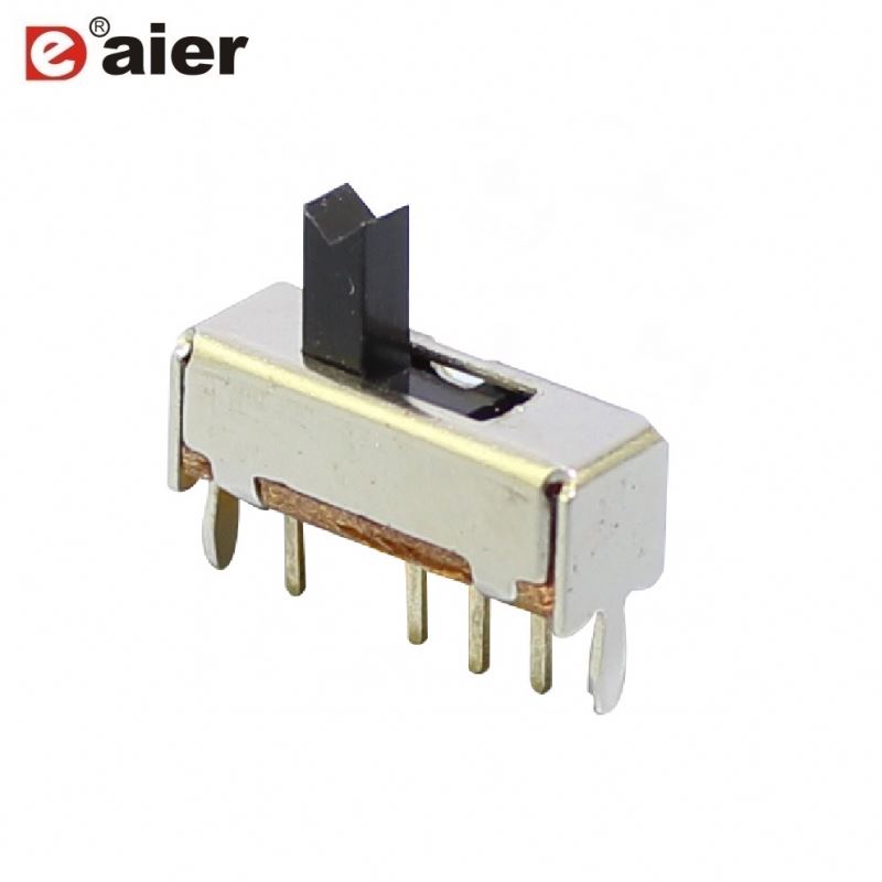 50mA 12VDC PCB Terminal Metal 3 Position 1P3T Slide Switch With Bracket