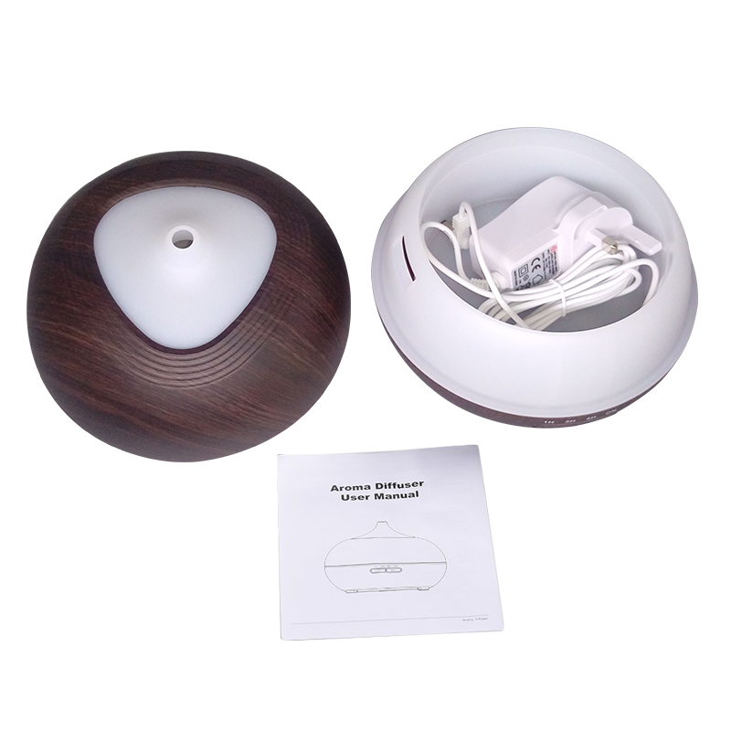 Hidly Wood grain electrics Ultrasonic Air Humidifier 12 LED Color Changing Purifier Aroma Diffuser