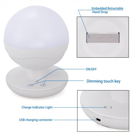 Multifunctional USB Rechargeable Intelligent LED Fingerprint Touch Night Light