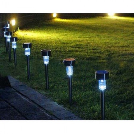 10 Pcs 5.5cm White LED Solar Light Outdoor Garden Lawn Landscape Decoration Lamp