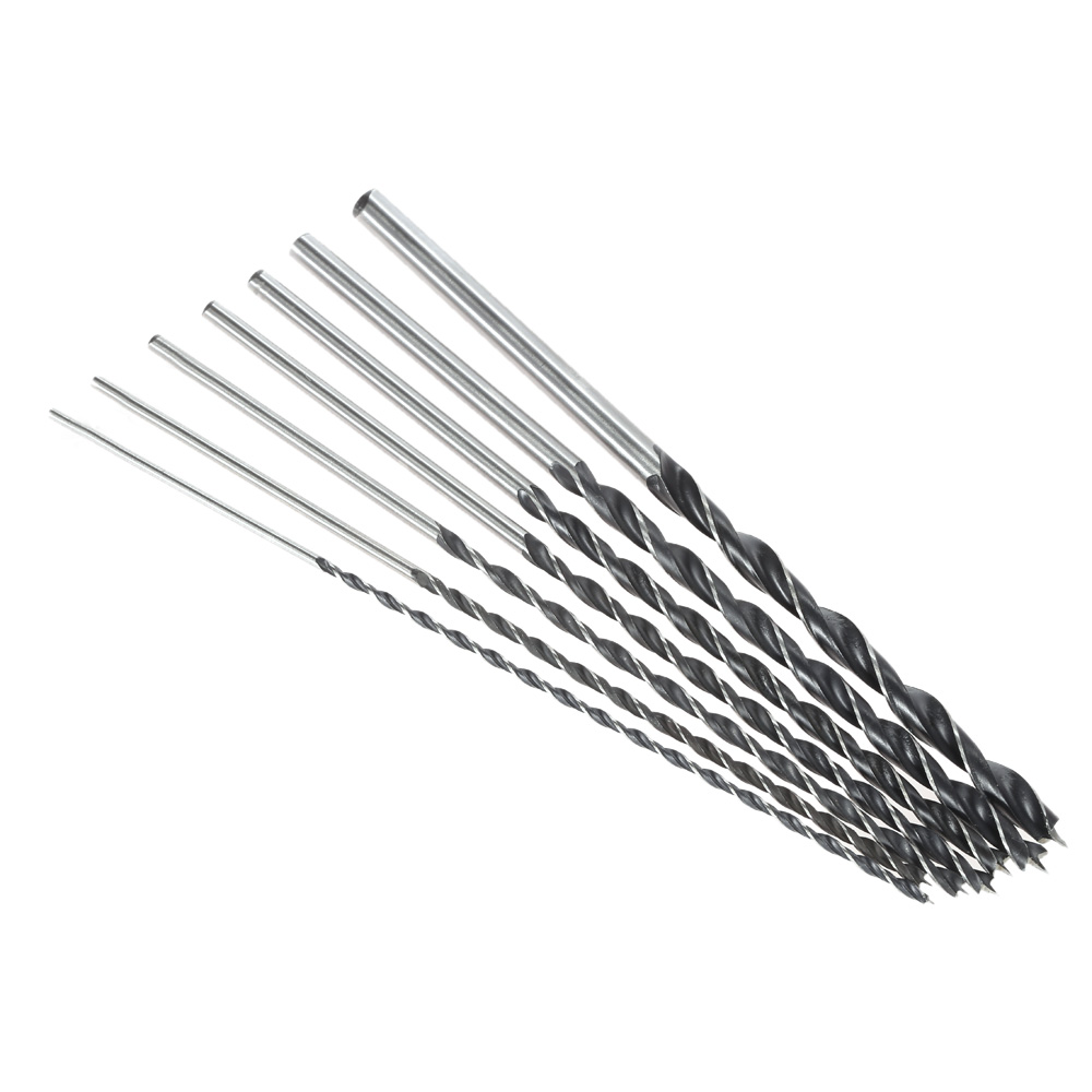 7pcs/set Brad Point Wood Drill 300mm Extra Long Brad Point High-carbon Steel Wood Drill Bit Set Three Point Woodworking Drill