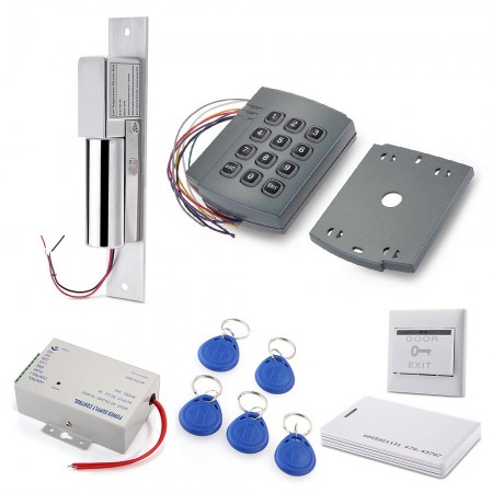 RFID Access Control System Kit Set Electric Bolt EM-ID Card Switch Power Supply