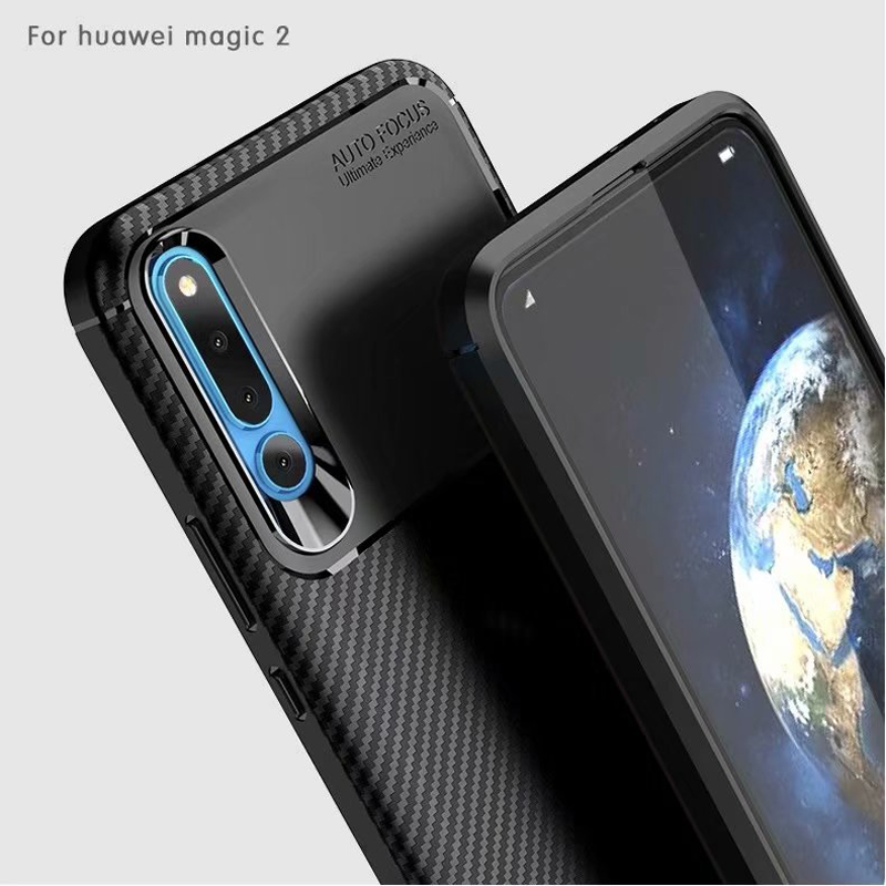 New Premium Shock Protection Carbon Fiber Skin TPU Silicone Case For Huawei honor Magic 2