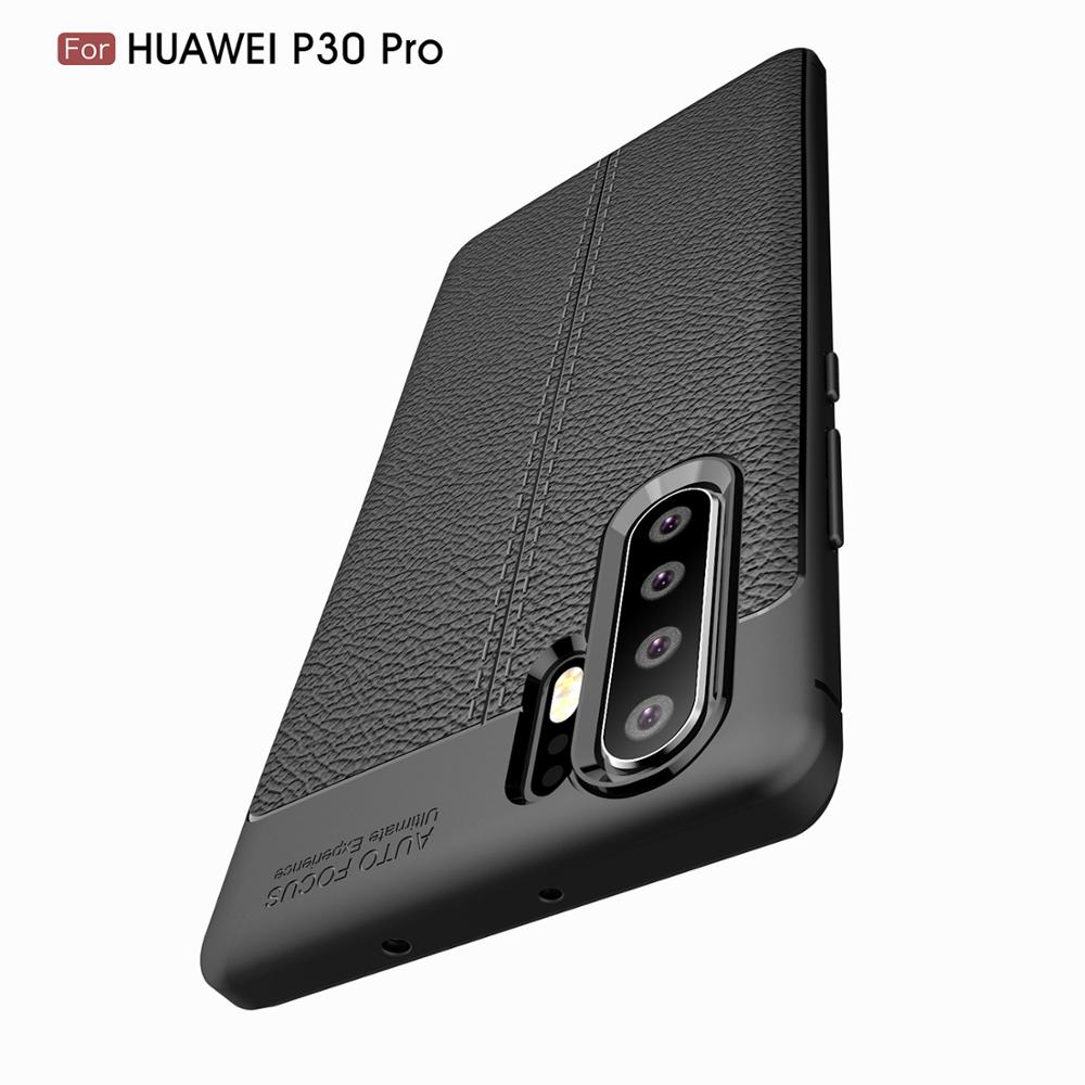 Carbon Fiber Lichee Pattern tpu For Huawei P30 Pro Soft TPU Case