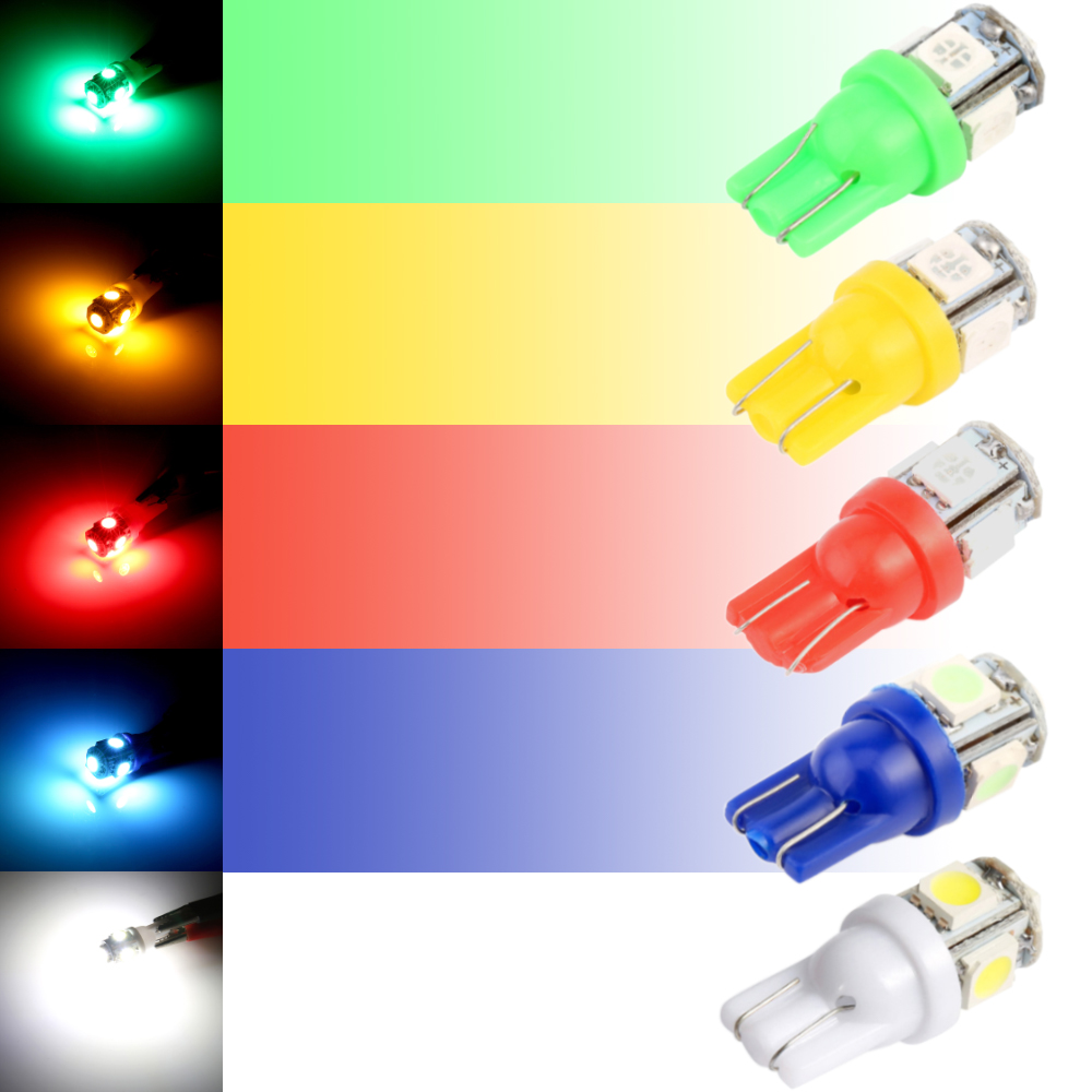 Wholesale high quality bulb white red yellow T10 LED  t10 5smd led bulb