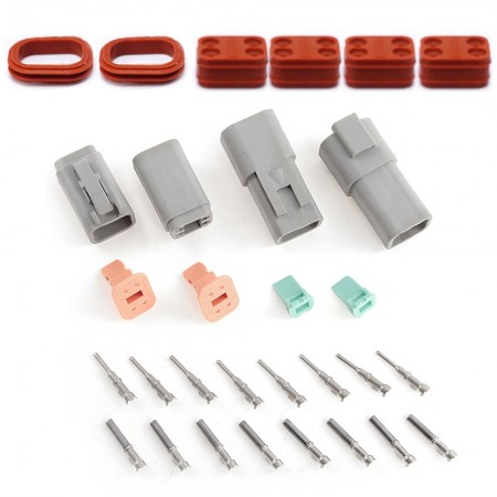 Deutsch 4-pin Connector Kit W/housing, Terminals, Pins, and Seals 14-16 Gauge Crimp Style Terminals
