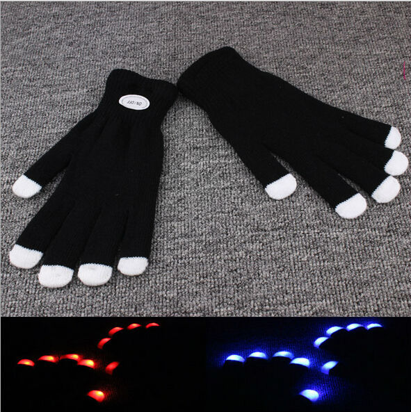 Led Flashing Gloves are very popular and fashionable acrylic gloves winter gloves in many parties