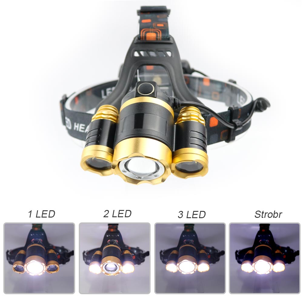 high power 10w t6 6000 lumen aluminum waterproof rechargeable led headlamp for outdoor