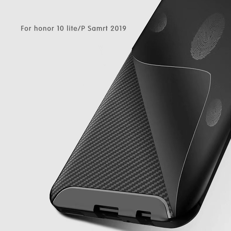 Carbon Fiber 360 Protective phone case For Huawei P Smart 2019 TPU Silicone back cover case