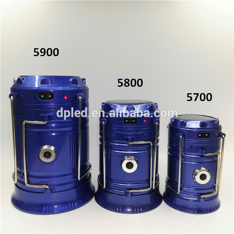 Telescopic solar led camping lantern rechargeable camping lantern light 5900T