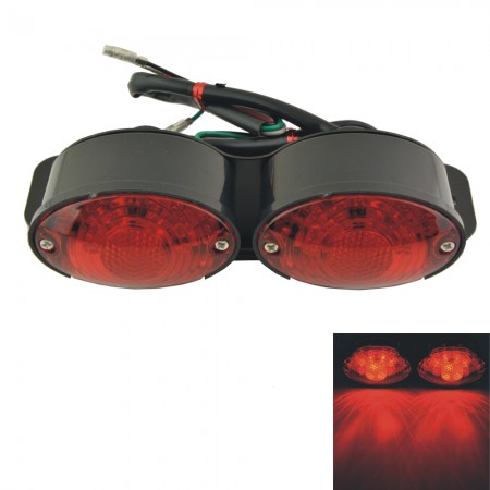 12V 2W Motorbike LED Red Brake Tail Signal Light License Plate Bracket Holder