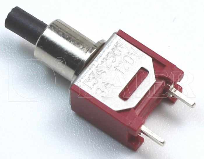 6mm Panel Mounted Plastci Black Button SPST Momentary Pushbutton Switch