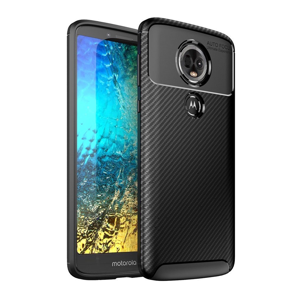 New Premium Shock Protection Carbon Fiber Skin TPU Silicone Case For Motorola Moto E5 Plus
