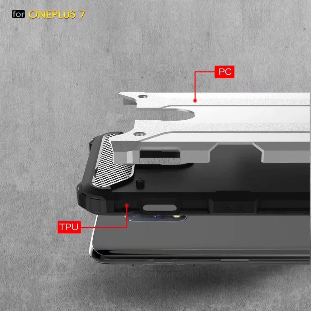 TPU+PC 2in1 drop Silicone Rubber Armor Hard case For Oneplus 7