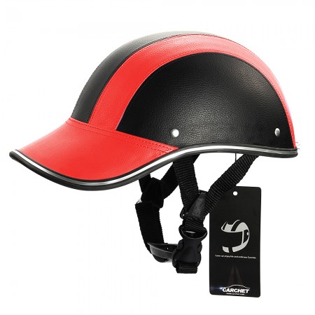 Motor Helmet Baseball Cap Style Safety Hard Hat Anti-UV Red+Black