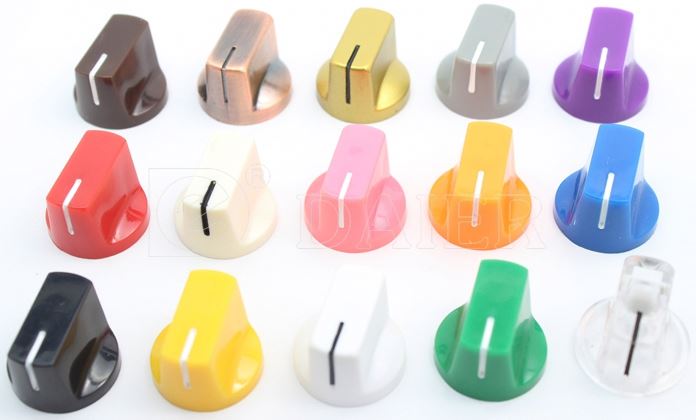Guitar AMP Effect Pedal Knobs Davies 1510 Style Pointer Knob Set Screw Blue Radio Knobs