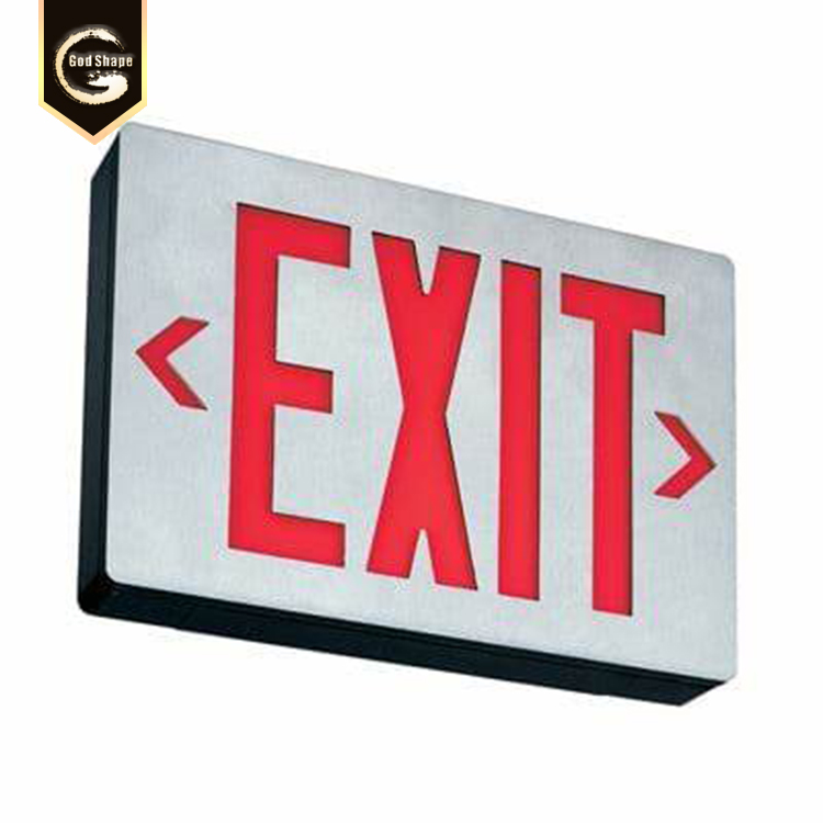 Stainless steel metal  LED Emergency Sign hanging fire exit sign