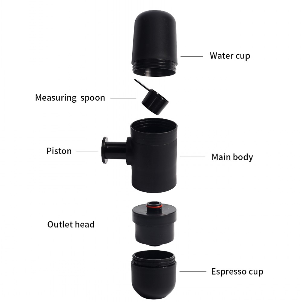 2019 New Outdoor Mini Manual Portable Coffee Maker Espresso Handheld Pressure Espresso Coffee Machine for Home Office Travel