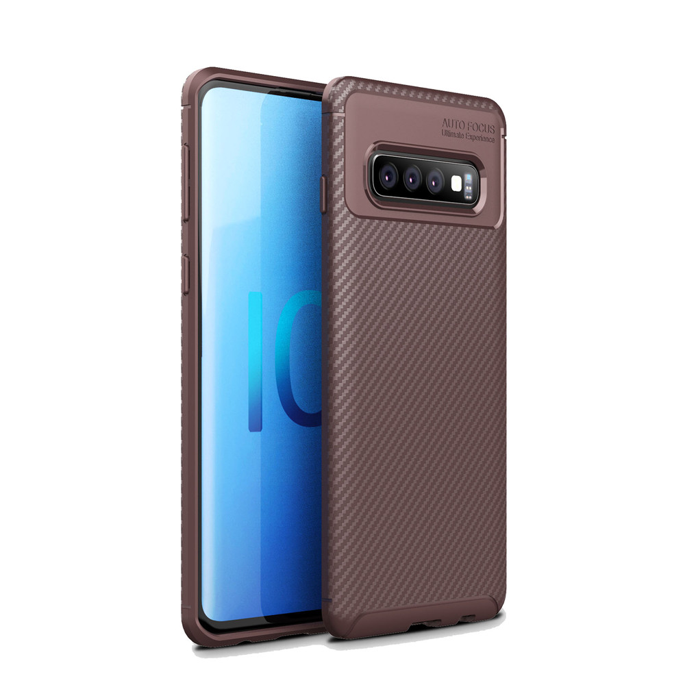 New Premium Shock Protection Carbon Fiber Skin TPU Silicone Case For Samsung galaxy S10
