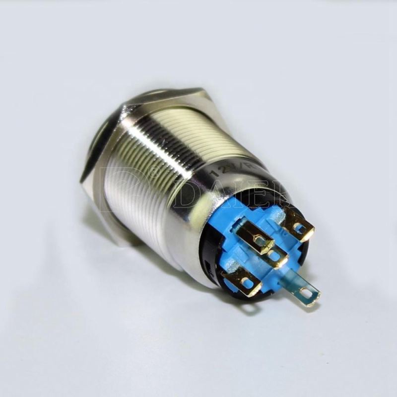 19mm Dot Illuminated 1NO 1NC Touch Electrical 120V 10A Push Button Switch