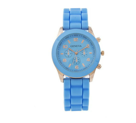 Geneva New Style Watch Jelly Watch Three circles Display Silicone Strap Candy Color Unisex watch