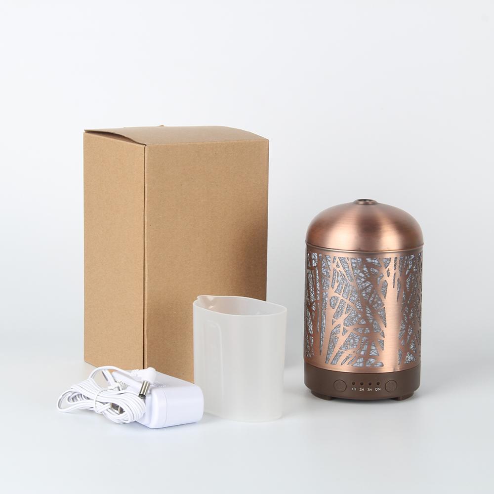 100ml Metal Aroma Diffuser with Colorful LED spa room diffuser, air freshener, humidifier