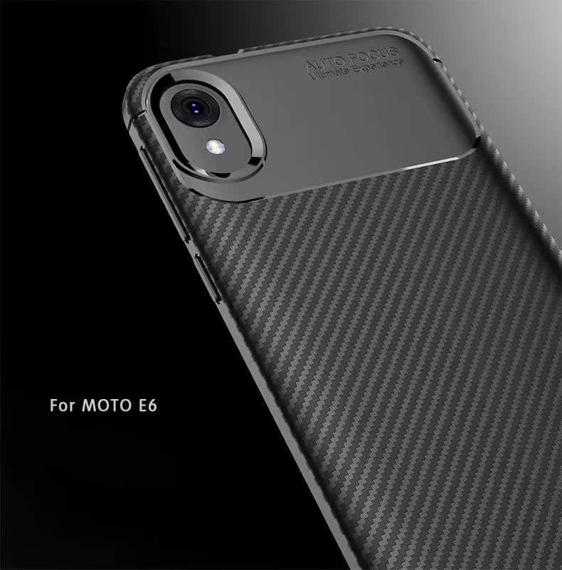 New Premium Shock Protection Carbon Fiber Skin TPU Silicone Case For Motorola moto E6