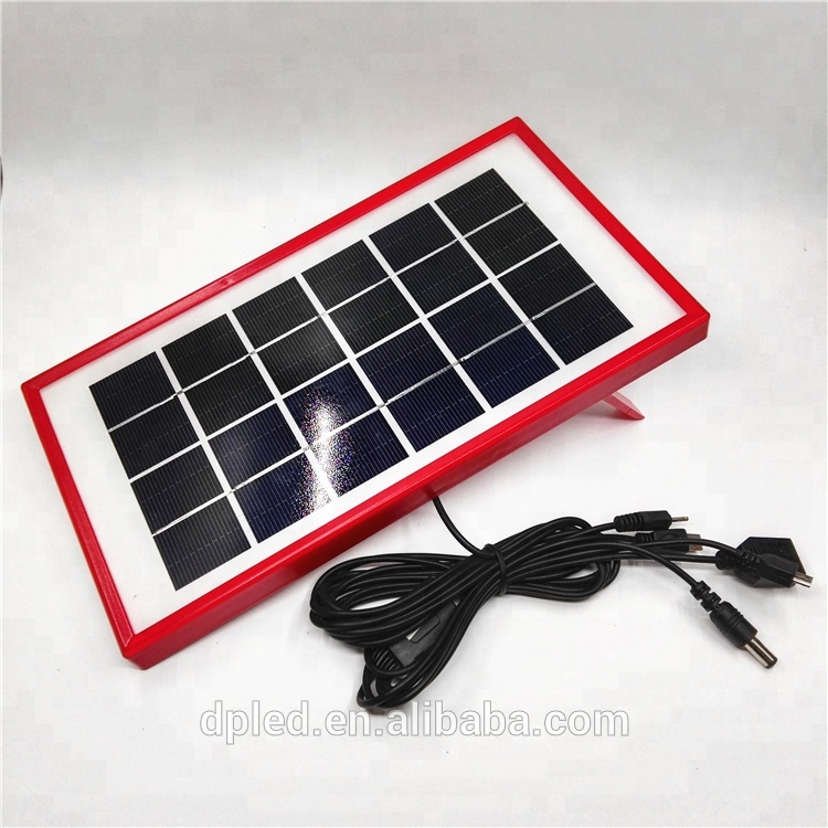 3.5w Waterproof solar panel charger with 5 in 1 cable