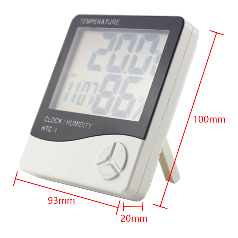 HTC-1 Indoor Digital Thermometer Hygrometer Wall Hanging Electronic Temperature Humidity Meter Alarm Clock