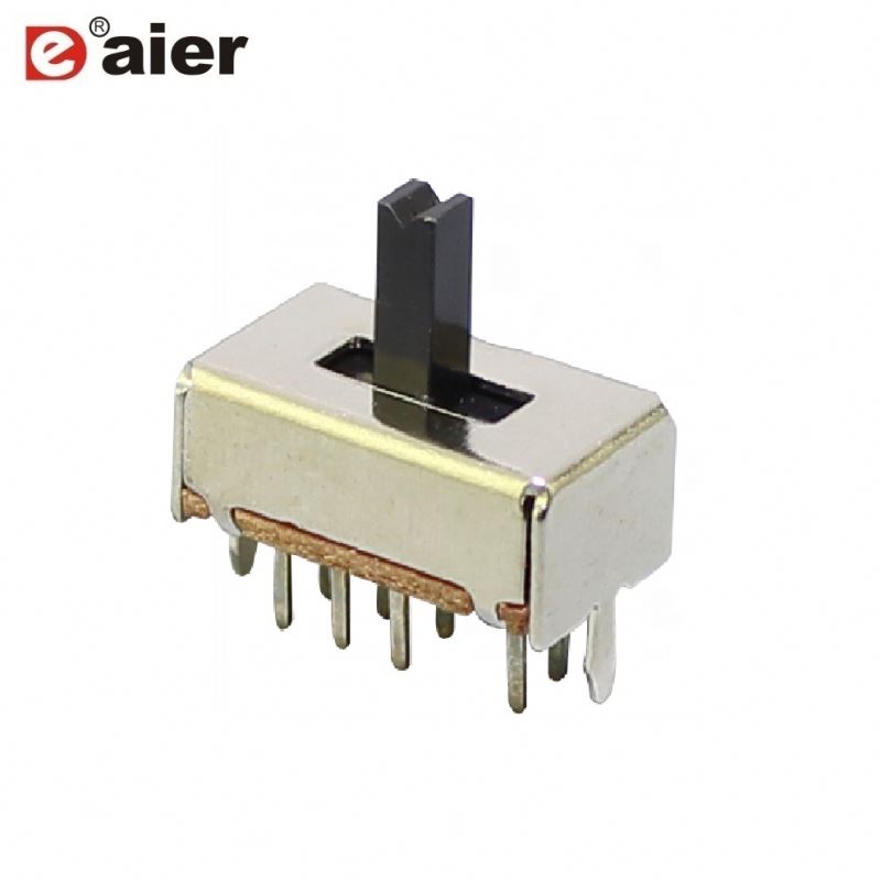 Mini 8 Pin Metal 2P3T Slide Switch With PCB Terminal